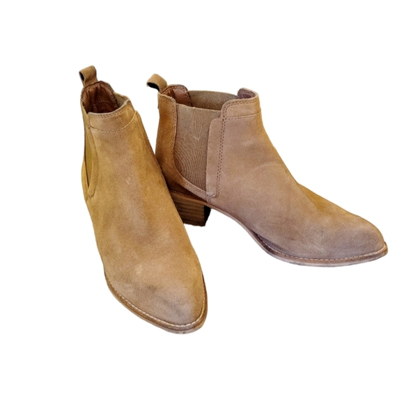 Crevo Slip On Chestnut Tan Leather Suede Booties Size 7 - Picture 2 of 4